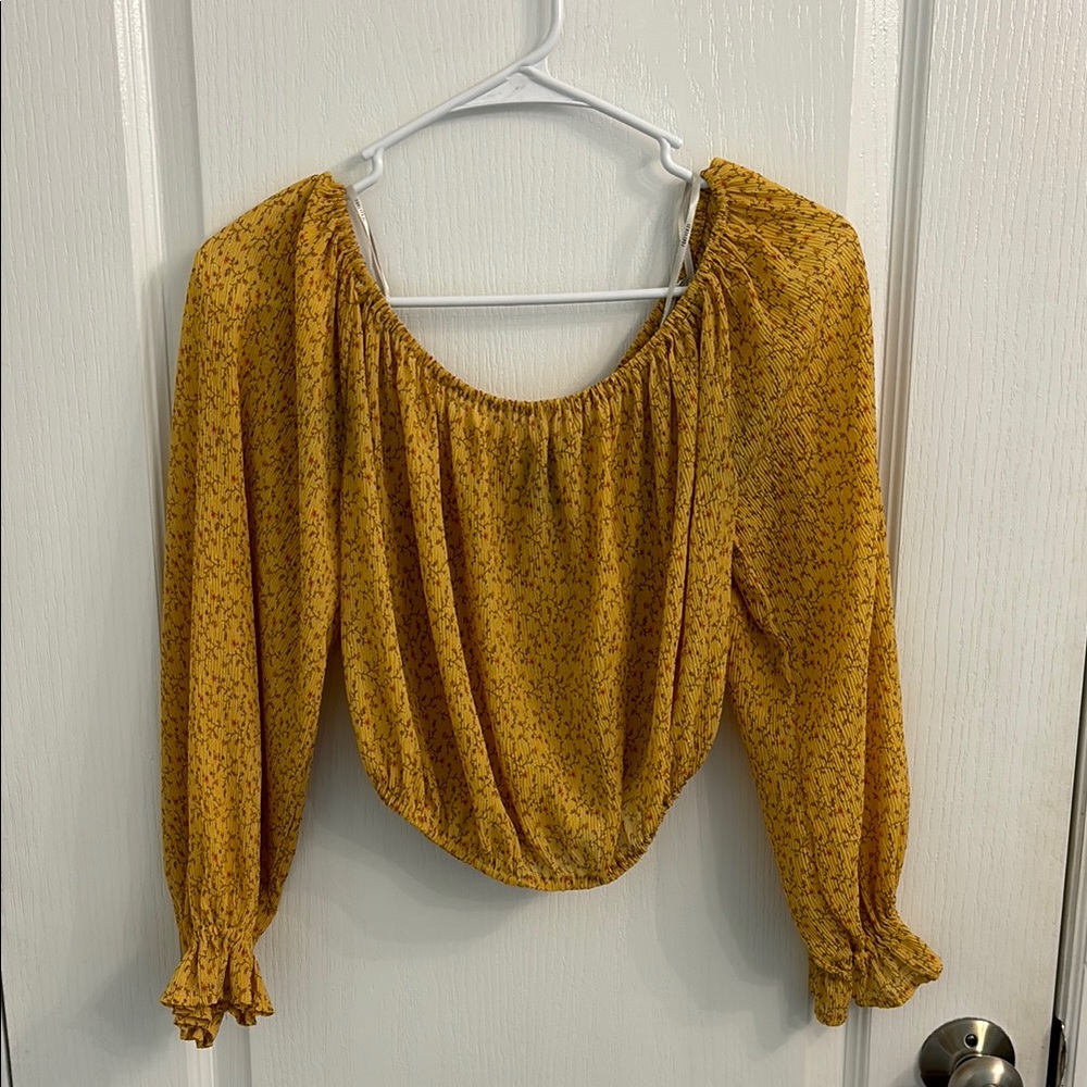 Yellow Floral Women's Crop Top